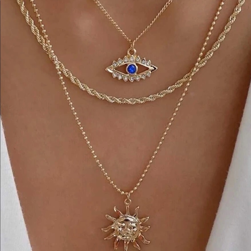 n e w | eye and sun necklace ⭐️